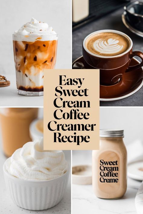 The Ultimate Sweet Cream Coffee Creamer Recipe Carmel Coffee Creamer Recipe, Sweet Cream Coffee Creamer Recipe, Sweet Cream Coffee Creamer, Homemade Coffee Creamer Recipe, Homemade Coffee Drinks, Dairy Free Coffee, Homemade Coffee Creamer, Coffee Creamer Recipe, Creamer Recipe