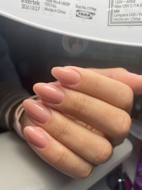 Oval Round Nails, Beige Pink Nails, Beige Almond Nails, Nude Pink Almond Nails, Nude Oval Nails, Cow Nails, Spring Acrylic Nails, Beige Nails, Round Nails