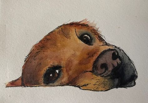 Watercolour in sketchbook 29/12/2022 I Want More, 강아지 그림, Arte Inspo, Art Inspiration Painting, Dog Paintings, Painting Art Projects, Dog Art, I Want You, Painting Inspiration