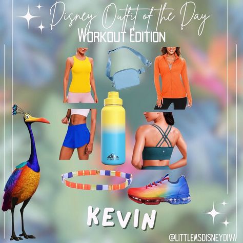 DisneyBound Style Series: Disney Athleisure Character: Kevin from Up! Embark on an adventures journey with this Kevin athleisure-inspired DisneyBound, perfect for your next race around the block or around the castle! #rundisney #disneyootd #rundisneydisneyland #rundisneydisneylandparis #rundisneydisneyworld #disneyrunner #wdwmarathon #wdwmarathonweekend #teamrundisney #rundisneytraining #disneyathleticwear #disneyadult #disneyboundcommunity #disneybounds #disneyboundchallenge #disneystylebl... Kevin Disneybound, Kevin From Up, Disneybound Outfits, Styling Services, Outfit Planning, Closet Cosplay, Disney Outfit, Disney Bound Outfits, Run Disney