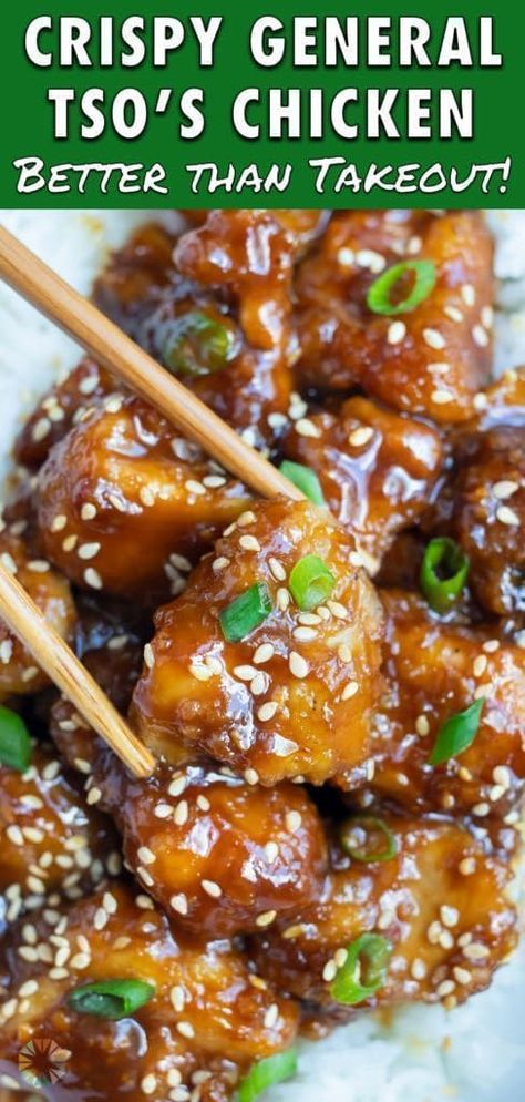 Whether you call it General Tao or General Tso's, it's chicken is so delicious! You're going to want this sweet, tangy, and spicy chicken for lunch or dinner! It's quick and easy to make and is healthier than the Chinese restaurant--cheaper too! This easy General Tso's chicken is packed with flavor and is great for lunch or dinner. Try this simple recipe today! Seaseme Chicken, Chicken For Lunch, Easy General Tso Chicken, General Tao Chicken, Figs Recipe, Poulet General Tao, Chinese General, Battered Chicken, General Tso's Chicken Recipe