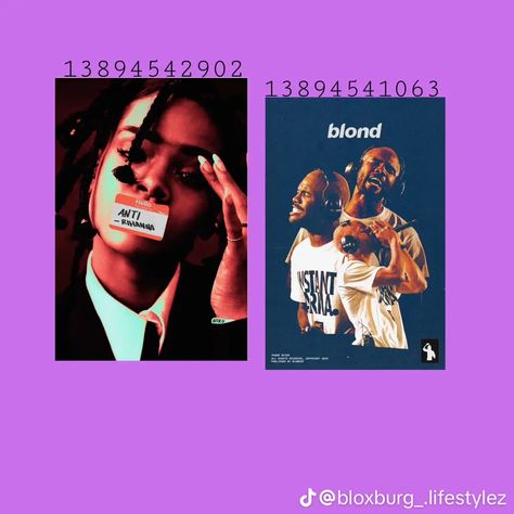 Album Codes For Bloxburg, Bloxburg Decals Codes Black Family, Bloxburg Images, Roblox Poster Codes, Roblox Poster, Codes Wallpaper, Frank Ocean Poster, Drakes Album, Boys Decal