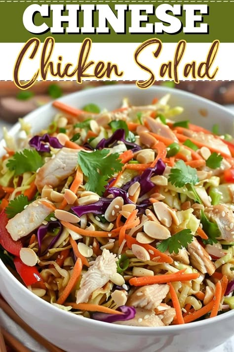 Chicken Salad With Peanut Dressing, Salad With Peanut Dressing, Homemade Peanut Sauce, Thai Chicken Salad, Chinese Chicken Salad, Thai Salads, Chicken And Cabbage, Peanut Dressing, Crunchy Salad