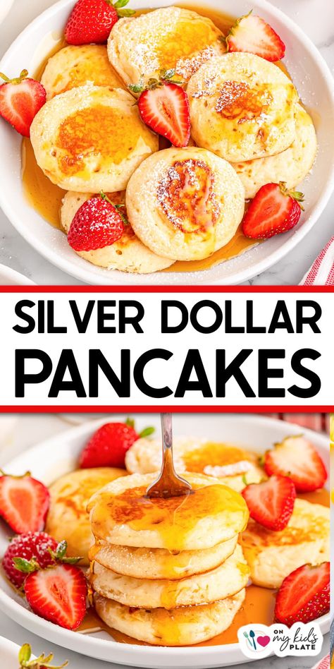 Easy Biscuit Dough, Dollar Pancakes, Family Meals Kid Friendly, Silver Dollar Pancakes, Kid Friendly Meals Easy, Cozy Fall Recipes, Kids Plate, Buttermilk Pancakes Fluffy, Pancake Bites