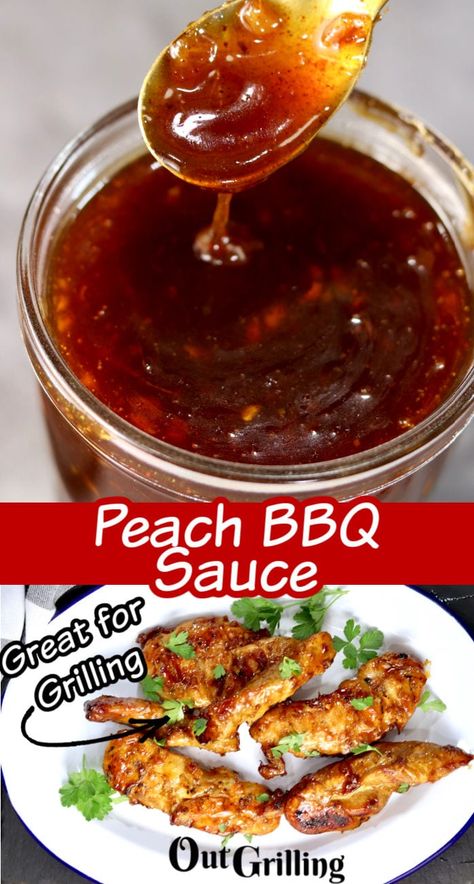 Jam Bbq Sauce, Homemade Texas Style Bbq Sauce, Flavored Bbq Sauce, Peach Bbq Sauce Recipe Easy, Homemade Peach Sauce, Bbq Sauce Ideas, Sauce For Bbq Pork, Bq Sauce Recipes, Gourmet Bbq Sauce