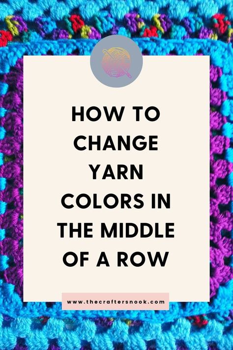 Watch this video tutorial to learn how to change yarn colors in the middle of a row while crocheting. This is a great way to add color and interest to your projects. Follow along with the steps and you'll be changing yarn colors like a pro! Teaching Crochet, Change Colors In Crochet, Crochet Game, Crochet Tips, Different Stitches, Quick Crochet, Blanket Yarn, Fiber Arts, Crochet Techniques