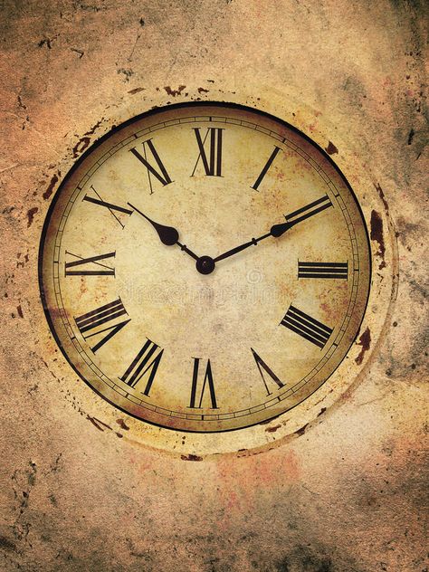 Old Clock Aesthetic, Antique Clock Aesthetic, Clock Aesthetic Old, Vintage Clock Sticker, Wall Clock Painting, Picture Clock, Roman Clock, Clock With Roman Numerals, 25th Hour