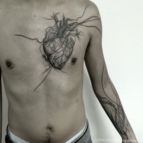 tattoo Veins Tattoo, Anatomical Tattoos, Anatomy Tattoo, Modern Art Tattoos, Anatomical Heart Tattoo, Vegan Tattoo, Samoan Tattoo, Geniale Tattoos, Anatomical Heart