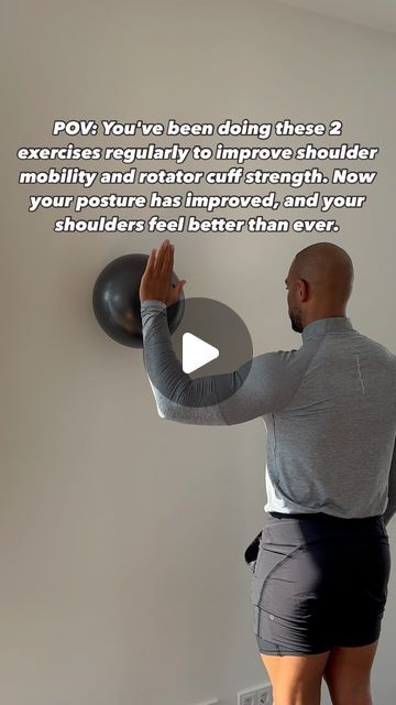 Anthony Green | Mobility on Instagram: "SHOULDER PAIN | SHOULDER MOBILITY 

Feeling shoulder pain & stiffness? 

The lack of shoulder stability or mobility could be the reason.
Try this exercise to strengthen your rotator cuffs and help improve shoulder stability.

Try these 2 movements for 1 minute each. 

Slightly press your hand against the Pilates ball to create force.

Let me know how it feels." Shoulder Stability Exercises, Anthony Green, Pilates Ball, Shoulder Mobility, Stability Exercises, Rotator Cuff, Be The Reason, Shoulder Pain, Feel Better