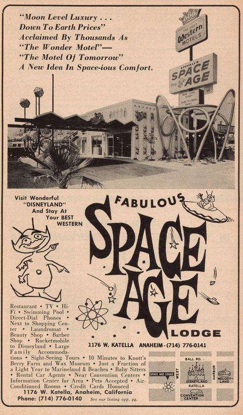 60s Space Age, Atomic Age Design, Oc California, Googie Architecture, Atomic Space Age, Bg Design, Retro Ads, Atomic Age, Vintage Space