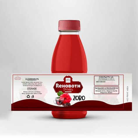 You can download this packaging and label design template. Label design in PSD. Bottle mockup available on several platforms #medicinelabel #packagingdesign #bottlelabel #zobolabel Sobolo Drink Label Designs, Sobolo Drink Label, Zobo Drink Packaging, Zobo Drink Label Design, Drink Label Design, Zobo Drink, Juice Business, Label Design Template, Packaging And Label Design