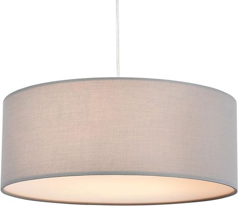 Pendant Light, SPARKSOR Ceiling Hanging Lamp, Modern Fabric Light Shade, Large Grey Drum Lampshade, Round, for Bedroom Dining Room Living Room, 3 Bulb, E27 : Amazon.co.uk: Lighting Round Ceiling Light, Hanging Lamp Shade, Hanging Ceiling Lamps, Bulbs Indoor, Ceiling Shades, Ceiling Hanging, Lamp Modern, Light Ceiling, Fabric Light