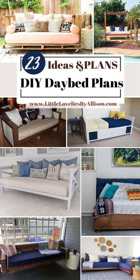 Build A Daybed Diy, How To Build A Daybed, Diy Twin Bed Couch Ideas, Daybed Frame Ideas, Diy Daybed Frame How To Build, Diy Daybed Easy, Twin Bed Couch Diy Living Rooms, Build Daybed, How To Build A Daybed Frame