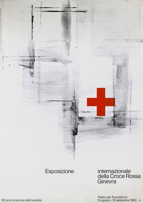 Vintage poster – Esposizione internationale della Croce Rossa, Ginevra – Galerie 1 2 3 Award Poster, Theatre Posters, Contemporary Cross, Feminism Art, Advertising Graphics, Swiss Cross, Graphic Book, Poster Shop, Swiss Design