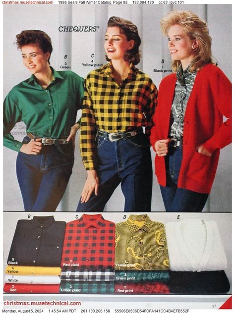 1986 Sears Fall Winter Catalog, Page 95 - Catalogs & Wishbooks 1986 Clothing, 1980 Fashion, 80s Women, Christmas Catalogs, 1980s Fashion, 80s Fashion, Vintage Ads, Aesthetic Outfits, Style Me