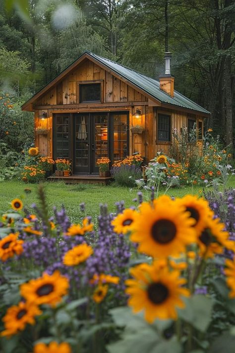 Cottage Garden Sheds, Tiny Luxury, House In The Forest, Cabin Style Homes, Cabin Office, Cabin Aesthetic, Cozy Cottages, Little House Plans, Forest Cabin