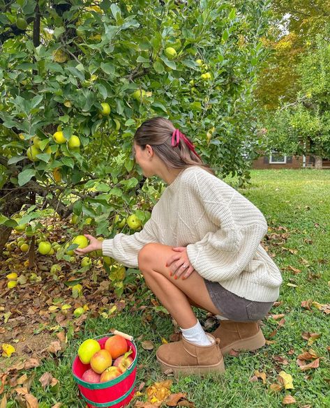 Fall Outfits For Apple Picking, Apple Picking Picture Ideas, Apple Picking Photoshoot Friends, Apple Farm Outfit, Cider Mill Photoshoot, Apple Orchard Instagram Pictures, Apple Picking Photo Ideas, Apple Picking Fits, Apple Picking Instagram Pictures