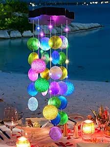 Pretty Backyard, Underwater Bedroom, Windchimes Diy, Tropical Accessories, Lights For Garden, Solar Wind Chimes, Beautiful Shells, Shell Wind Chimes, Boho Patio