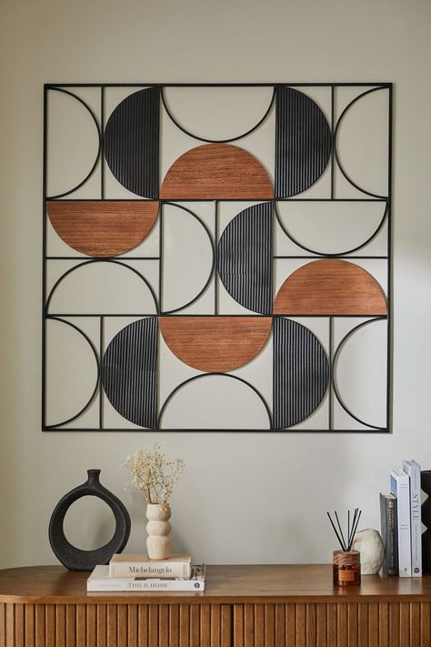 Diy Crafts To Do At Home, Wood Clock Design, Sofa Wall Decor, Sofa Wall, Wood And Black, Geometric Design Art, Diy Clock Wall, House Design Kitchen, Buy Wood