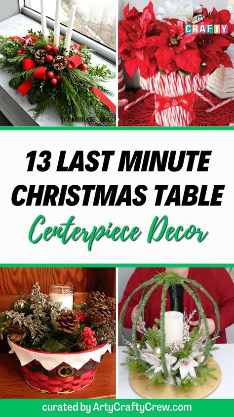 Create a warm and welcoming holiday atmosphere in a flash with these 13 DIY Christmas table centerpiece projects. Curated by Arty Crafty Crew. Office Christmas Party Table Centerpiece, Christmas Centrepiece Ideas Diy Simple, Homemade Christmas Centerpiece Ideas, Christmas Centrepiece Ideas Diy Table Decorations, Christmas Ornament Centerpieces Diy, Simple Table Centerpieces Christmas, Diy Christmas Centerpieces For Table Dollar Store Cheap, Christmas Party Table Decorations Diy, Easy Christmas Table Centerpieces Budget