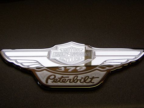 Peterbuilt emblems | This is a custom billet emblem that we machined for a Peterbilt Semi ... Keep On Truckin, Show Trucks, Cnc Lathe, Cnc Mill, Machine Shop, Truck Accessories, Peterbilt, Silver Dollar, Semi Trucks