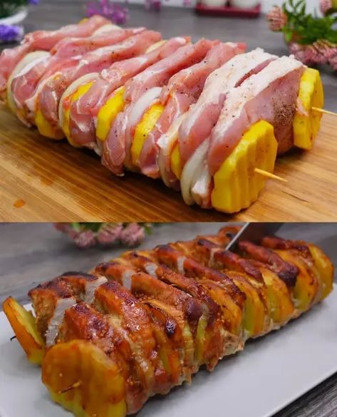 You searched for Oven-Baked Pork Skewers - knedir Recipes Baked Skewers Oven, Pork Kebabs In The Oven, Pork Loin Skewers, Pork Skewers Oven, Pork Shish Kabobs Marinade Recipe, Honey Mustard Glaze, Pork Skewers, Baked Cabbage, Ina Garten Recipes