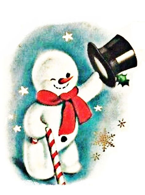 Retro Snowman, Vintage Christmas Snowman, Christmas Pictures Vintage, Send Christmas Cards, Vintage Holiday Cards, Halloween Christmas Decorations, Vintage Christmas Images, Red Scarf, Christmas Holiday Cards