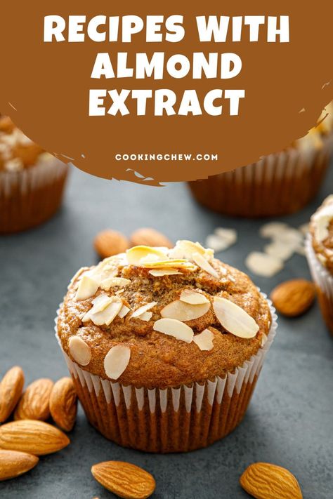 Refer to this list when you want to whip up some delicious recipes with almond extract, featuring decadent cookies, brownies, cakes, muffins, and more. Almond Flavored Muffins, Recipes Using Almond Extract, Almond Extract Recipes, Desserts With Almond Extract, Almond Muffins Recipes, Recipes With Almond Extract, Almond Meltaway Cookies, Decadent Cookies, Almond Paste Cookies