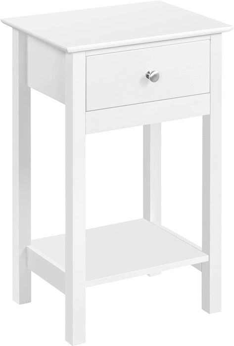 Amazon.com: Topeakmart Wooden Nightstand with 1 Drawer and Storage Shelf, Modern Bedside Table Bedside Cupboard Storage Cabinet for Bedroom Small Space, 16×12×24"(L×W×H), White : Home & Kitchen Bedroom Small Space, Shelf Sofa, Storage Cabinet For Bedroom, Cabinet For Bedroom, Shelf For Bedroom, Bedside Cupboard, Tables With Storage, Shelf Modern, Modern Bedside