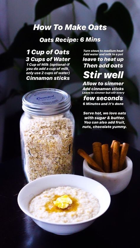 How To Cook Oatmeal On Stove, How To Make Oatmeal On The Stove, Cinnamon Oats, Healthy Food Breakfast, Recipe Oatmeal, How To Make Oats, Cinnamon Breakfast, Instant Oats, Cinnamon Recipes