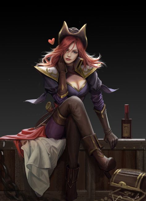 Miss Fortune Fanart, Miss Fortune League Of Legends, Soul Fighter, Miss Fortune, Red Art, Resident Evil, League Of Legends, Art Style, Character Design