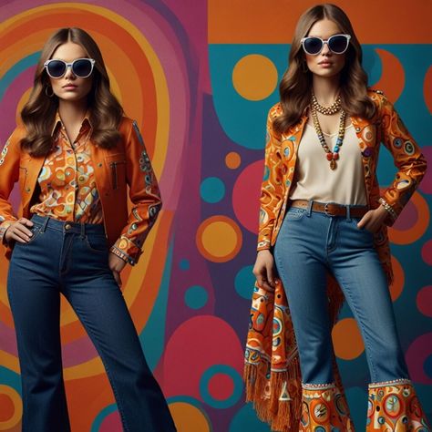 Groovy Revival: The Timeless Appeal of 70s Fashion » Styling Outfits 70’s Party Outfit, 70s Themed Outfits, 70s Style Outfits, 70’s Outfit, Styling Outfits, 70s Denim, 1970s Women, 70s Look, Outfits 70s