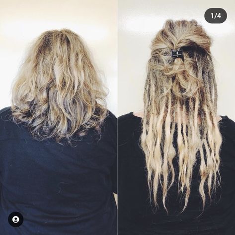 Curly Blonde Wavey Dreads Locs Dread Updo Partial Dreads On Short Hair, Short Hair Partial Dreads, Partial Locs Curly Hair, Partial Dreads Placement Short Hair, Partial Dreadlock Extensions, Dreads With Extensions, Partial Dreads Curly Hair, Partial Dreads Short Hair, Partial Dreads Hairstyles