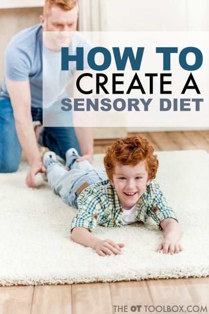 This article explains how to create a sensory diet and includes resources to make a sensory diet for kids to address sensory needs. Sensory Diet For Kids, Sensory Diet Activities, Sensory Diet Schedule, Sensory Diet Activities Occupational Therapy, Sensory Brushing Protocol, Sensory Brushing, Interoception Sensory Processing, How To Help Sensory Processing Disorder, Sensory Processing Disorder Eating Habits