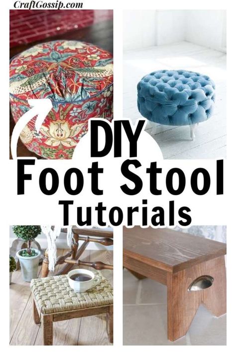 Tuffets Ottoman Foot Stools, Foot Stools Diy, Diy Vanity Stool, Foot Stool Ideas, Footstool Diy, Diy Footstool, Diy Coastal Decor, Diy Rocking Chair, Table Stools