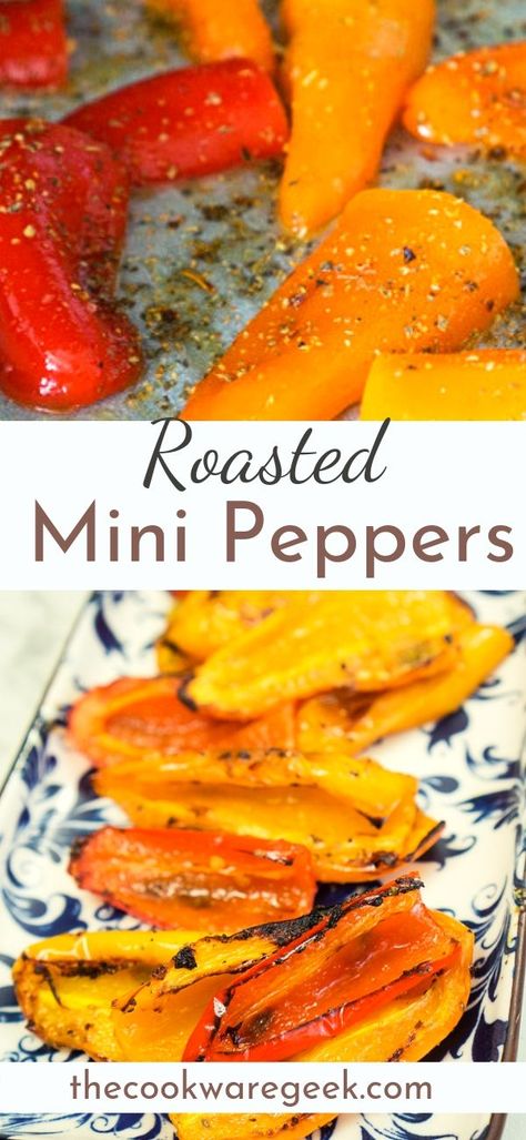 Roasted Mini Peppers, Roasted Pepper Recipes, Mini Peppers Recipes, Sweet Pepper Recipes, Red Pepper Recipes, Mini Peppers, Mini Sweet Peppers, Grilled Peppers, Healthy Side Dish