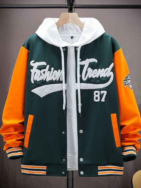 Outfits Quotes, Varsity Jacket Outfit, College Jackets, Outfit Hoodie, Hype Clothing, Shirt Dress Outfit, Men Jackets, Stylish Hoodies, Varsity Jackets