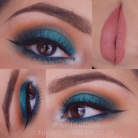 Dark Teal Makeup Look, Dark Teal Makeup, Teal Dress Makeup Ideas, Dark Teal Nails Designs, Teal Fall Wedding, Teal Cottage, Teal Eyeshadow, Teal Makeup, Dark Teal Dress