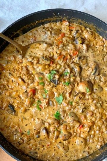 Lentil And Mushroom Stew, Mushroom Lentil Recipes, Lentil Mushroom Recipes, Lentils And Mushroom Recipe, Lentil Main Dish Recipes, Mushroom Lentil Soup, Green Lentils Recipe, Lentil Mushroom Stew, Mushroom Lentil Stew