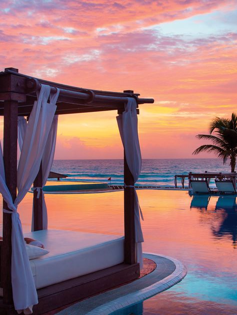 Tequila sunsets are also welcome at Hyatt Zilara Cancun. Hyatt Zilara Cancun, Cancun All Inclusive, Dream Vacations Destinations, Cancun Mexico, Dream Travel Destinations, Inclusive Resorts, Vacation Places, All Inclusive Resorts, Bora Bora