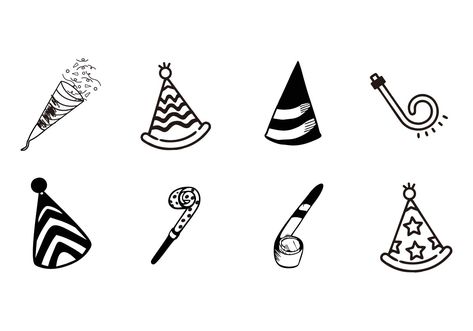 Party Blower, Icons Party, Party Blowers, Happy Purim, Party Icon, Doodle Vector, Birthday Icon, Birthday Party Set, Party Poppers