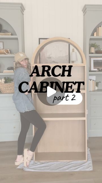 Emily | diy & design on Instagram: "PART 2 of my arched cabinet build was all about that arch! I tried two different wood bending techniques and definitely preferred the second.
Up next… building the base and doors. Follow along to see the final reveal coming later this week!
#diyarchcabinet #womenwhobuild #hallwaymakeover" Arched Bathroom Cabinet, Diy Arch Cabinet Door, Diy Curved Bookshelf, Arch Cabinet Diy, Diy Arched Bookcase, Diy Arched Cabinet, Arched Cabinet Doors, Alaska House, Wood Bending