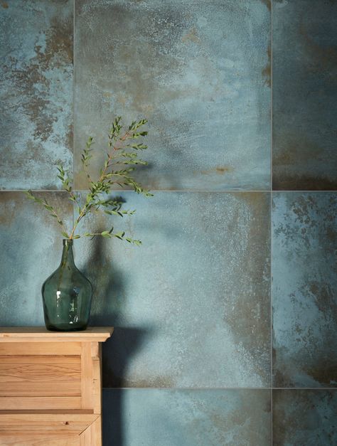 Blue Green Tile, Stone Tile Bathroom, Inspiration Reference, Tiled Wall, Mandarin Stone, Copper Tiles, Bathroom Inspiration Decor, Green Tile, Blue Tiles