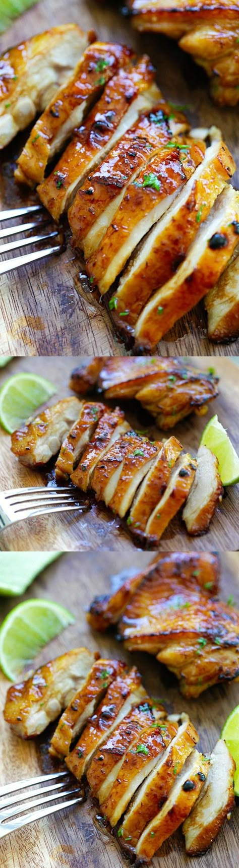 Honey Lime Chicken – crazy delicious chicken with honey for your family, takes only 20 mins #com312D Chicken With Honey, Honey Lime Chicken, Ayam Bakar, Chicken Marinade, Asian Chicken, Honey Lime, Best Chicken, Lime Chicken, Think Food