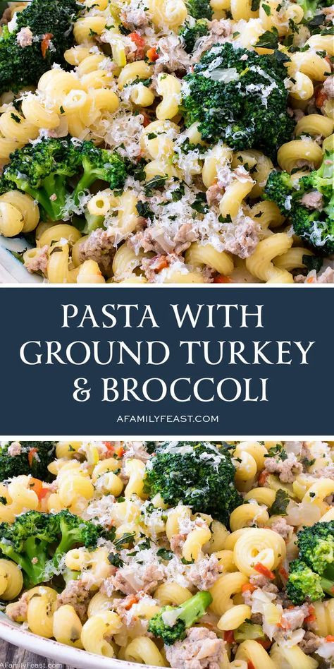 3 Ingredient Ground Turkey Recipes, Easy Healthy Meal Prep Ground Turkey, Ground Turkey Broccoli Pasta, Ground Turkey Alfredo Pasta, Broccoli Pasta Recipes, Ground Turkey And Broccoli, Ground Turkey Broccoli, Team Rh, Pasta With Ground Turkey