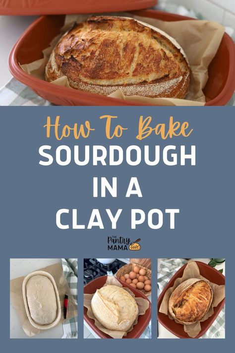 Learn how to bake sourdough bread in a clay baker with this step by step guide on using a terracotta baking pot safely and effectively. Sourdough Tips, Bake Sourdough Bread, Sourdough English Muffins, Whole Wheat Sourdough, Bread Sourdough, Starter Recipes, Bread Starter, Sandwich Bread Recipes, Bread Oven