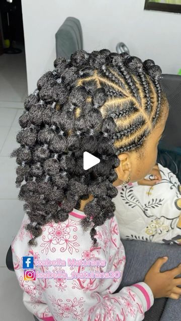 Bubble Braid Cornrows, Kids Bubble Braid Hairstyles, Ben And Betty Hairstyle African For Kids, Bubble Braid Hairstyles Kids, Hairstyle For Children Girl, Braid Styles For Black Girls Kids, Hairstyles For Children Black, Cute Cornrow Hairstyles For Natural Hair, Cute Kids Hairstyles Black Natural Hair