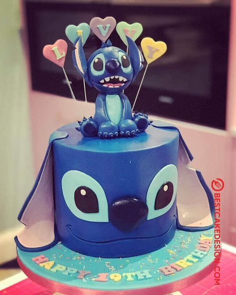 50 Lilo and Stitch Cake Design (Cake Idea) - October 2019 Stitch Cake Design, Stitch Birthday Cake Ideas, Lilo And Stitch Birthday Cake, Stitch Cakes, Stitch Birthday Cake, Stitch Bday, Cake Pop Ideas, Lilo And Stitch Birthday, Lilo And Stitch Toys