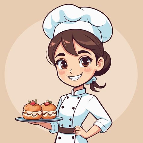 Chef Pictures Cartoon, Chef Vector Illustration, Cartoon Chef Drawing, Cute Chef Illustration, Cooking Art Drawing, Cute Chef Cartoon, Cook Anime, Chef Drawing, Cooking Cartoon