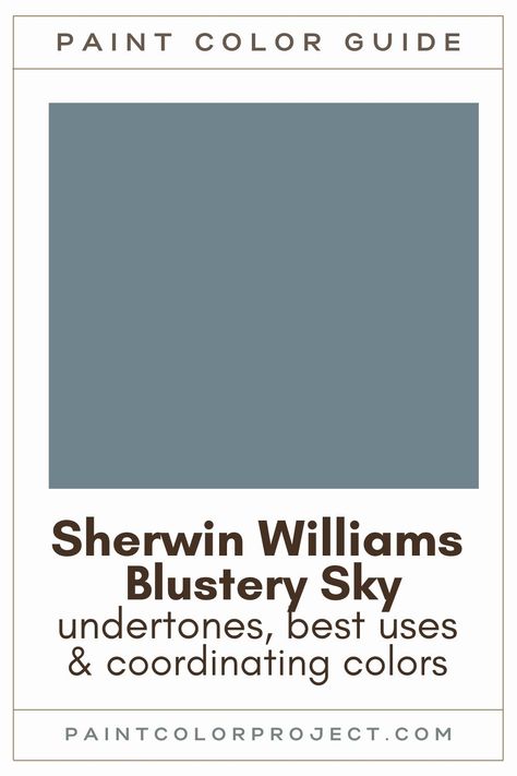 Looking for the perfect dark blue paint color for your home? Let’s talk about Sherwin Williams Blustery Sky and if it might be right for your home! Steel Blue Paint Color Sherwin Williams, Blue Grey Paint Color For Bedroom Sherwin Williams, Blustery Blue Sherwin Williams, Best Dark Blue Cabinet Paint Colors, Sherwin Williams Blues And Greys, Sherwin Williams Blustery Sky Cabinets, Blustery Blue Sherwin Williams Exterior, Blue Colors Sherwin Williams, Sherwin Williams Blustery Sky Exterior